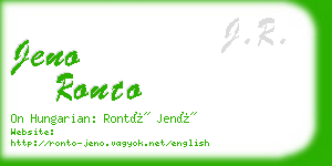 jeno ronto business card